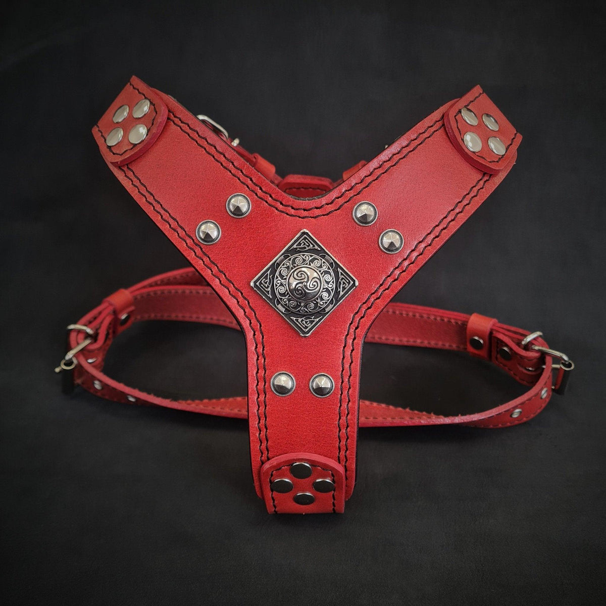 BESTIA Ledergeschirr Eros in Rot, S und M
