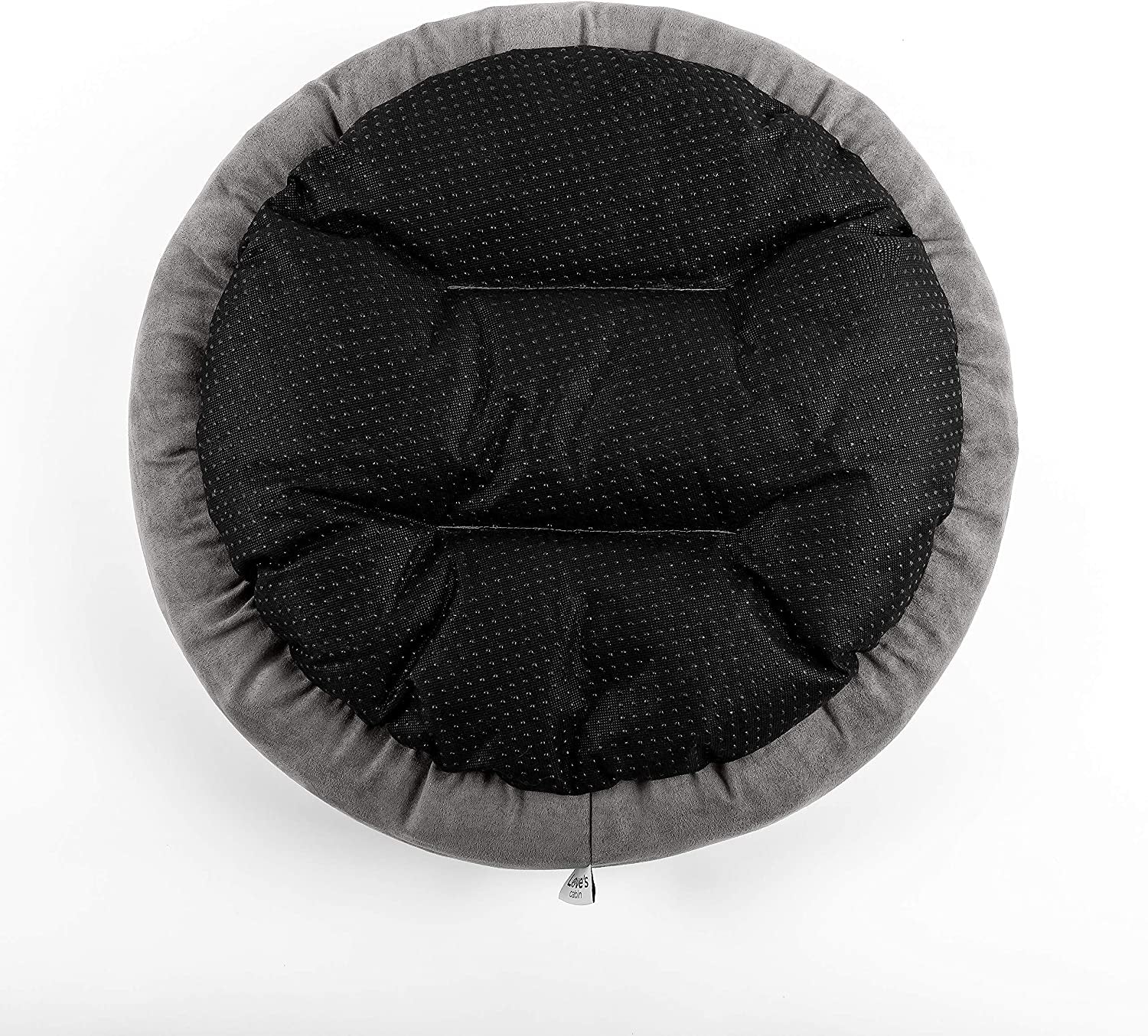 Rundes Donut Hunde- & Katzenbett – 50 cm, Waschbar, Rutschfest, Grau