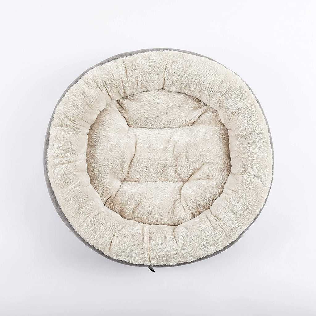 Rundes Donut Hunde- & Katzenbett – 50 cm, Waschbar, Rutschfest, Grau