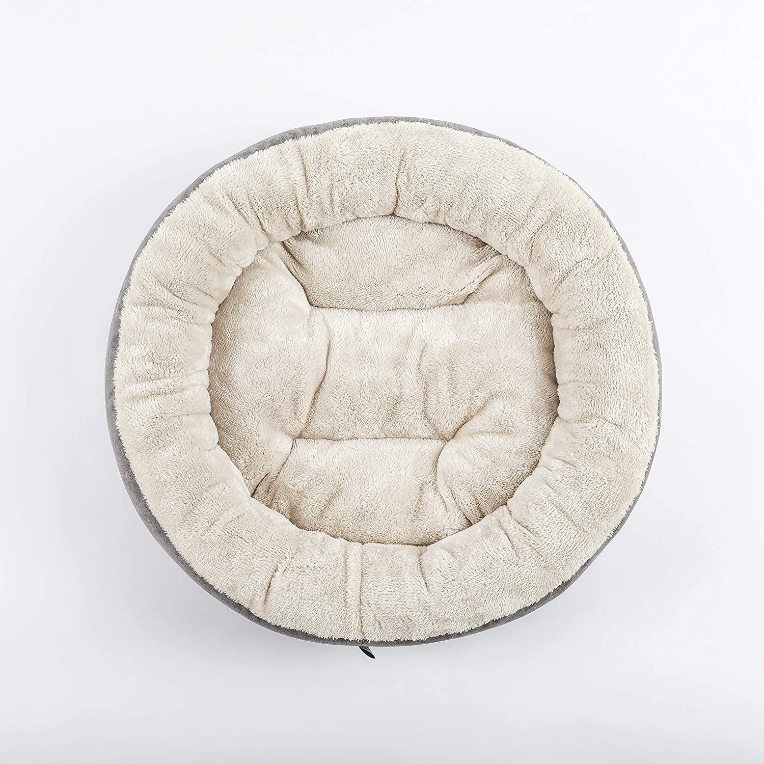 Rundes Donut Hunde- & Katzenbett – 50 cm, Waschbar, Rutschfest, Grau