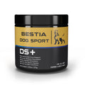 Schwarze BESTIA-Dog-Sport-DS+-Dose mit gold-schwarzem Etikett, blauem Streifen und Inhaltsangabe 270 g