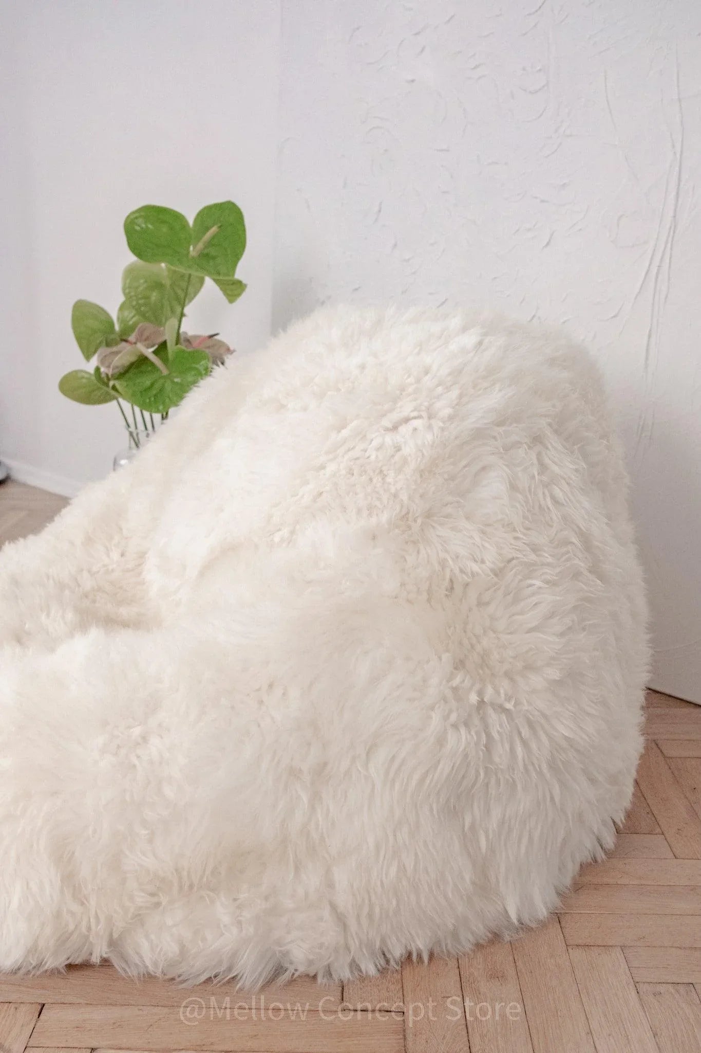 Schaffell Sitzsack – 100% Natürliches Schaffell, Handgemacht | Weiss