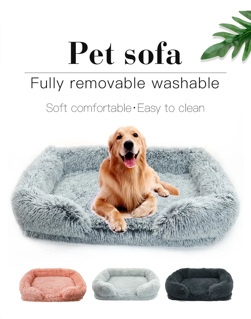 Lit orthopédique pour chiens de grande taille – Respirant, lavable, polaire, M–XXL