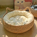 Kuscheliges Rattan-Katzenbett mit Kissen – 3 Grössen
