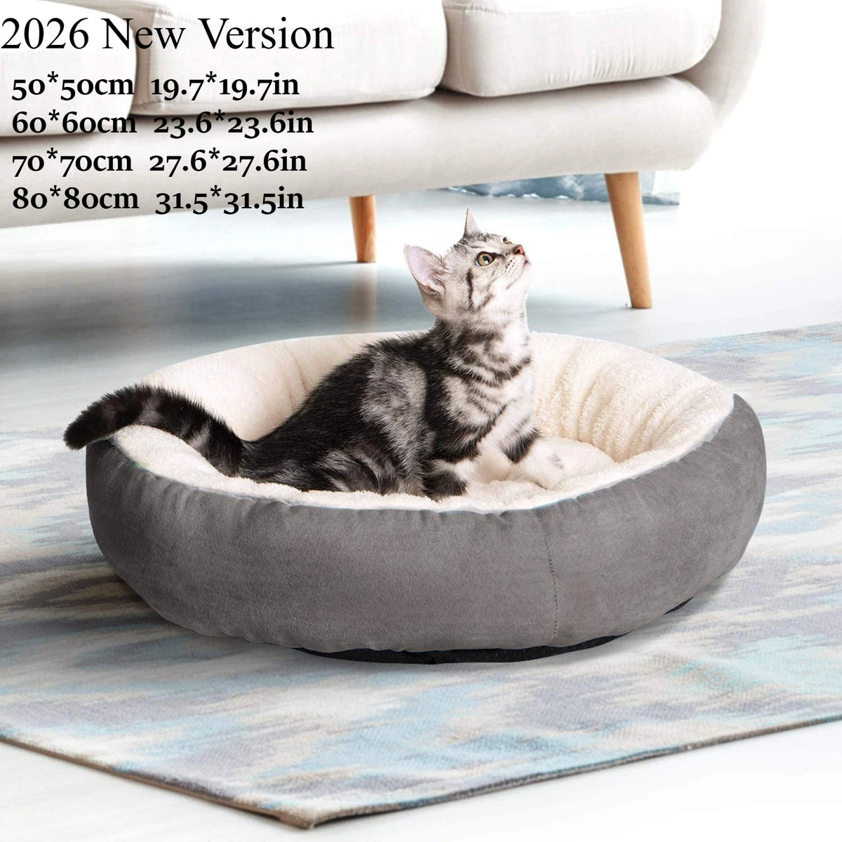 Rundes Donut-Bett für Hunde & Katzen – 60 und 70 cm