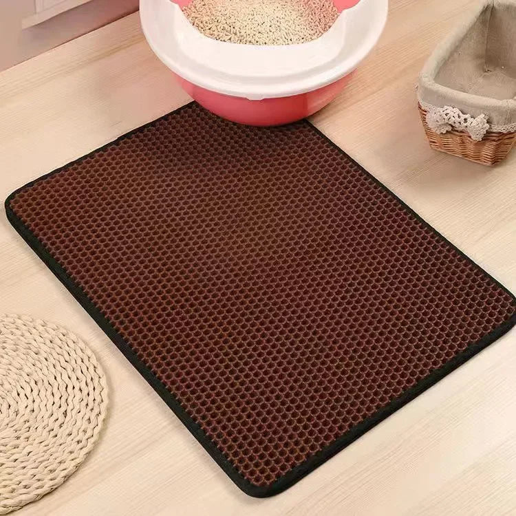 Katzenstreu-Matte mit Doppelschicht, wasserdicht & waschbar