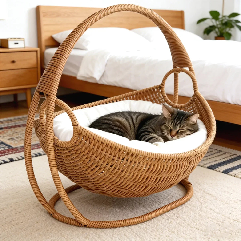 Kuscheliges Katzenkorb-Nest | Hängematte & Höhlenbett für Katzen – wasserdicht