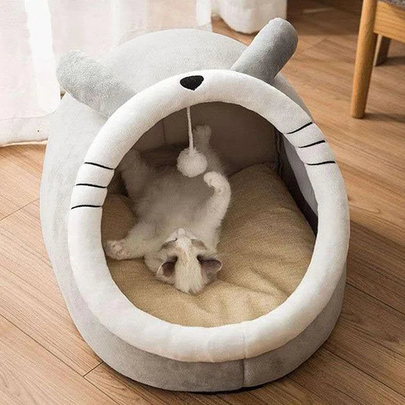 CozyNest™ Faltbares Katzenhöhlenbett – Waschbar, weich & gemütlich