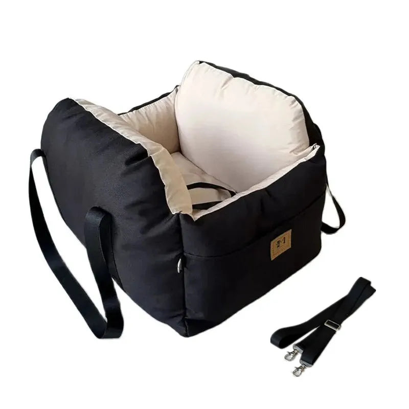 Dog Car Seat with Seatbelt – All-Season Cuddly Cushion for Small Dogs & Cats