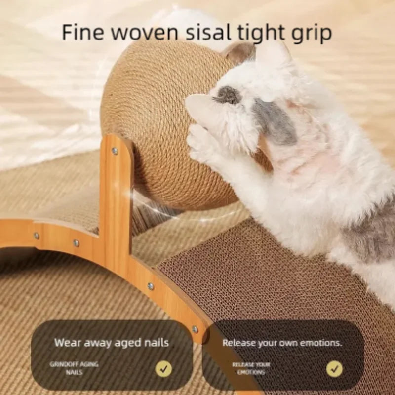 2-in-1 Katzen-Kratzball aus Holz