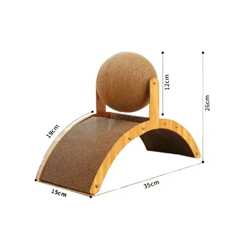 2-in-1 Katzen-Kratzball aus Holz