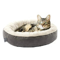 Rundes Donut Hunde- & Katzenbett – 50 cm, Waschbar, Rutschfest, Grau