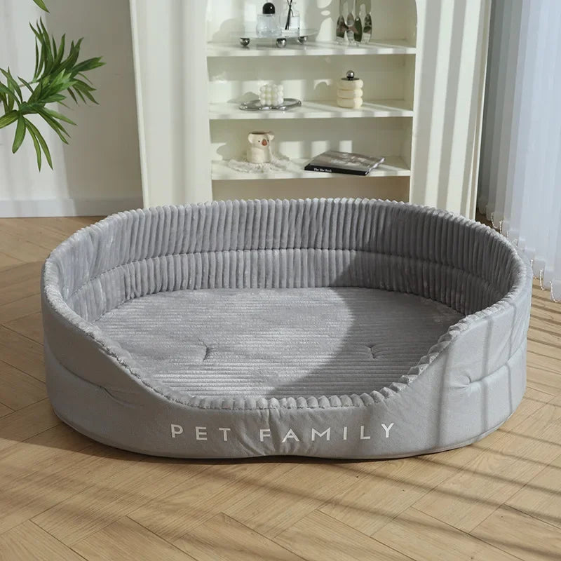 Haustierbett mit Komfortrand & Matte für Hunde und Katzen – S–XL