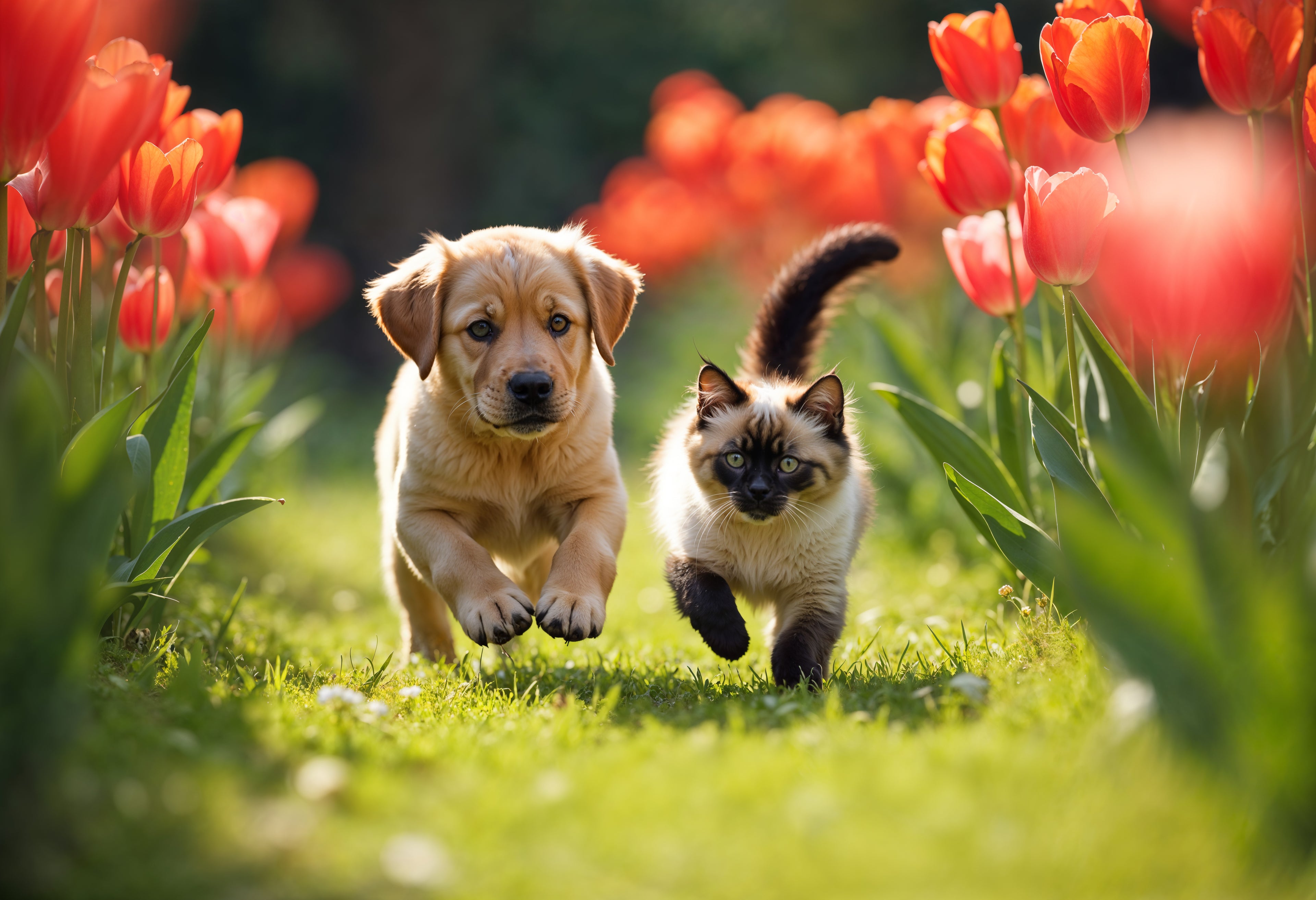 Frühling-Katze&Hund