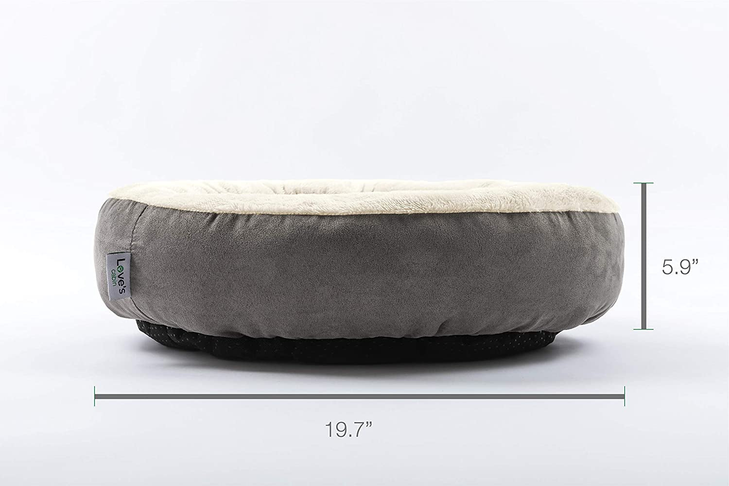 Rundes Donut Hunde- & Katzenbett – 50 cm, Waschbar, Rutschfest, Grau