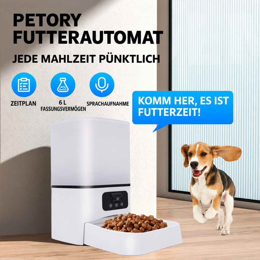 Fütterungszeitplan und Sprachaufnahme auf Deutsch