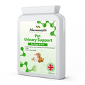 Pet Urinary Support für Hunde und Katzen, Dose mit 120 Tabletten mit Pouletgeschmack, Vorderseite.
