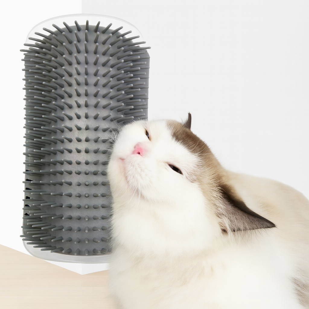 Katzen-Eckbürste mit Massageborsten