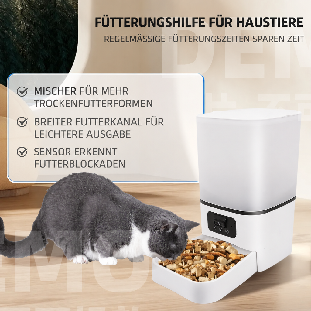 Futterausgabe mit deutschen Funktionsbeschriftungen