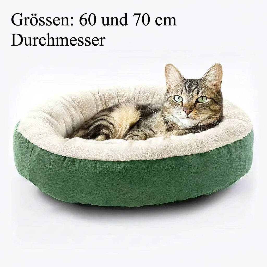 Grünes Bett mit deutscher Beschriftung
