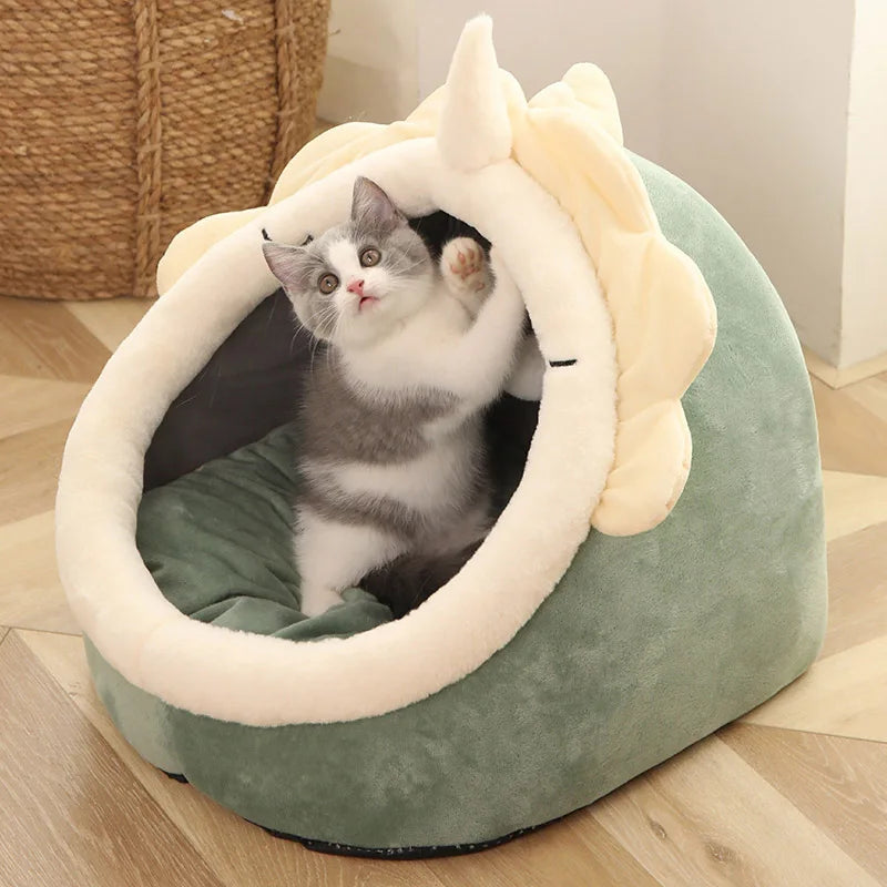 CozyNest™ Faltbares Katzenhöhlenbett – Waschbar, weich & gemütlich