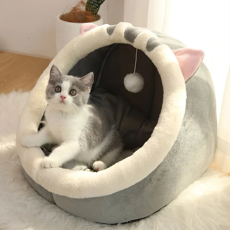 CozyNest™ Faltbares Katzenhöhlenbett – Waschbar, weich & gemütlich