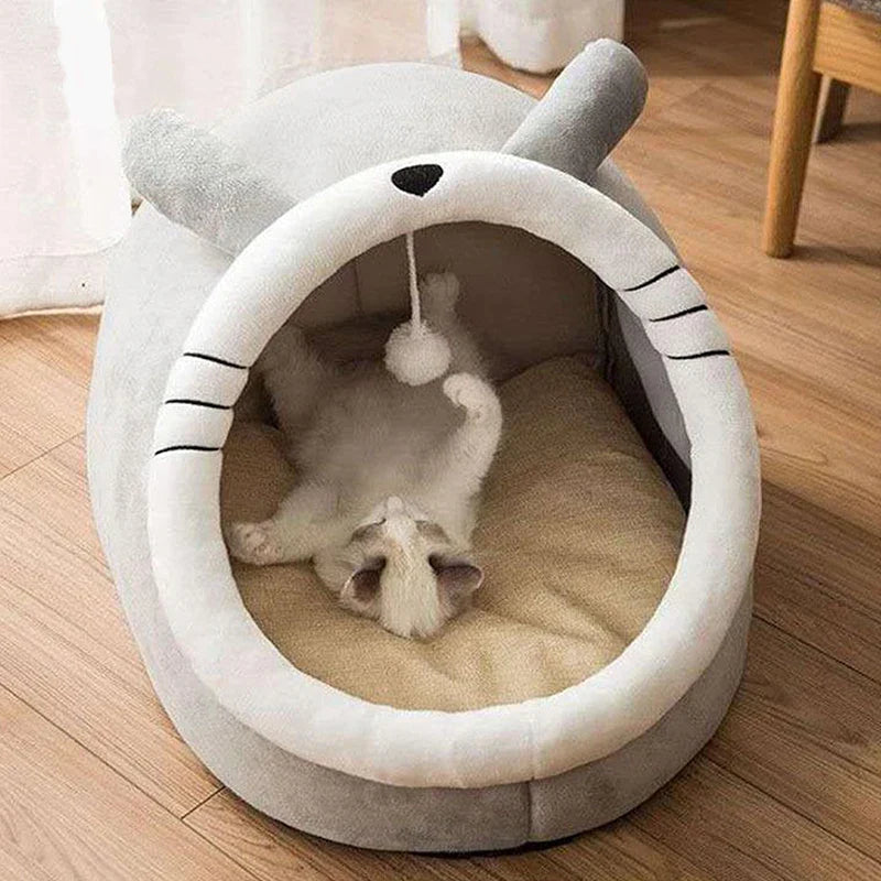 CozyNest™ Faltbares Katzenhöhlenbett – Waschbar, weich & gemütlich