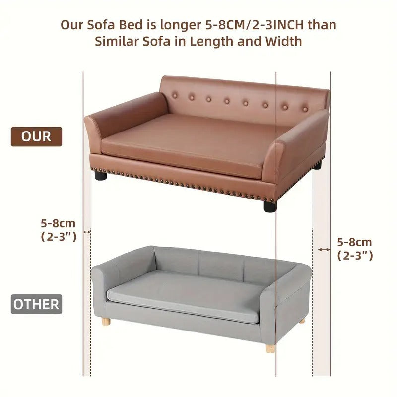 Hundesofa aus Kunstleder mit Memory-Schaum XL – Braun