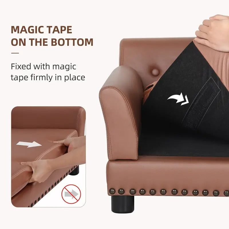Hundesofa aus Kunstleder mit Memory-Schaum XL – Braun
