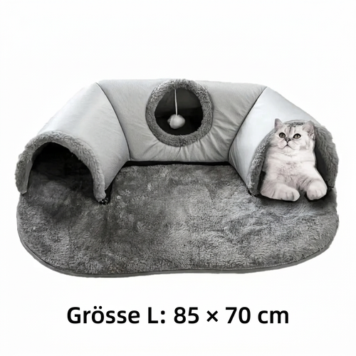 Katzen-Tunnelbett mit Beschriftung Grösse L: 85 × 70 cm