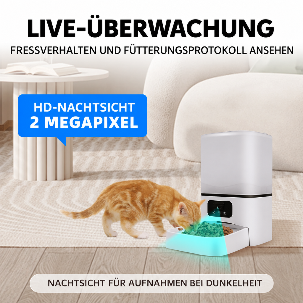 Live-Überwachung des Futterautomaten auf Deutsch