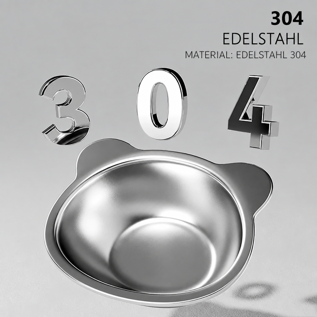 Napf mit deutscher Edelstahl-304-Beschriftung