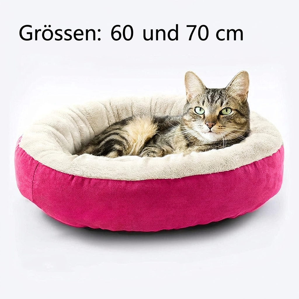 Pinkes Bett mit deutscher Beschriftung