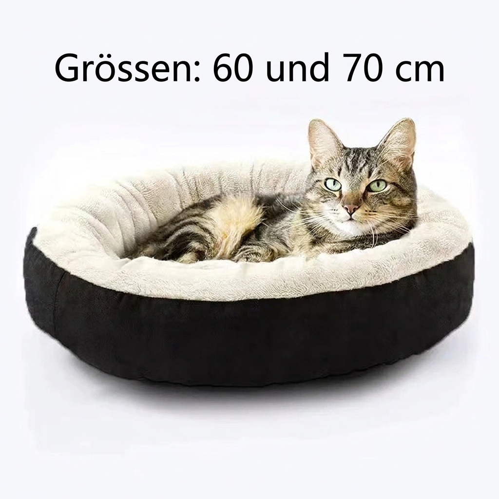 Schwarzes Bett mit deutscher Beschriftung