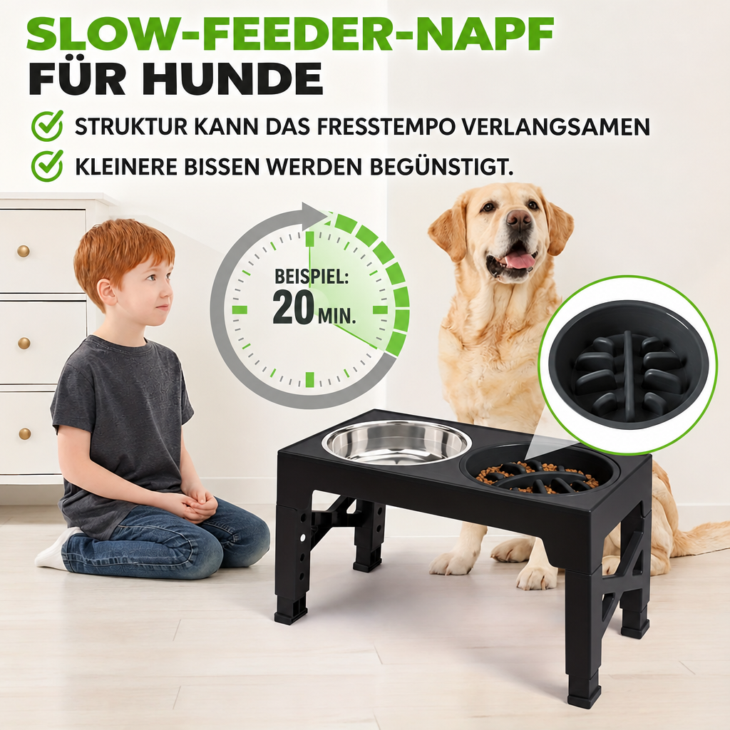 Slow-Feeder-Napf mit deutscher Beschreibung